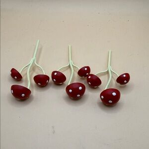 Red Mushroom Decor with White Dots